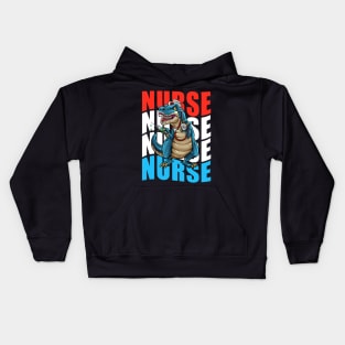 Nurse RN T-Rex Kids Hoodie